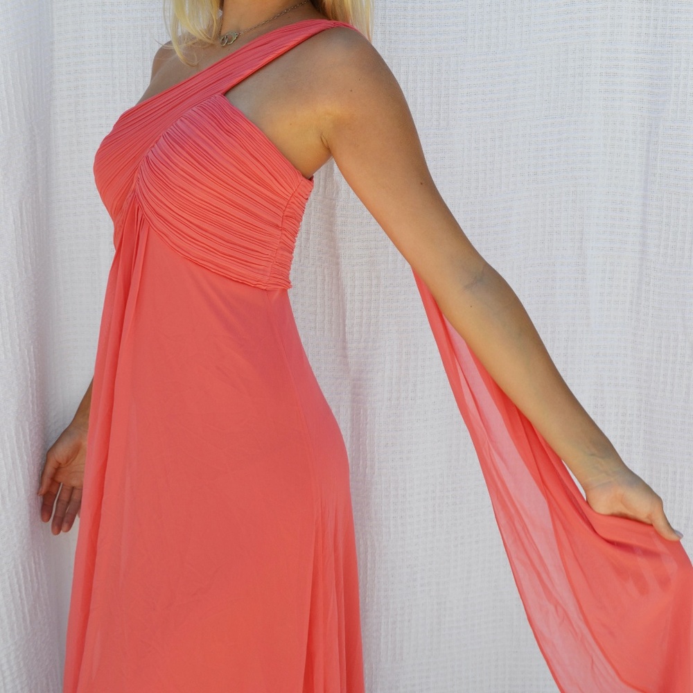 Coral One Shoulder Maxi